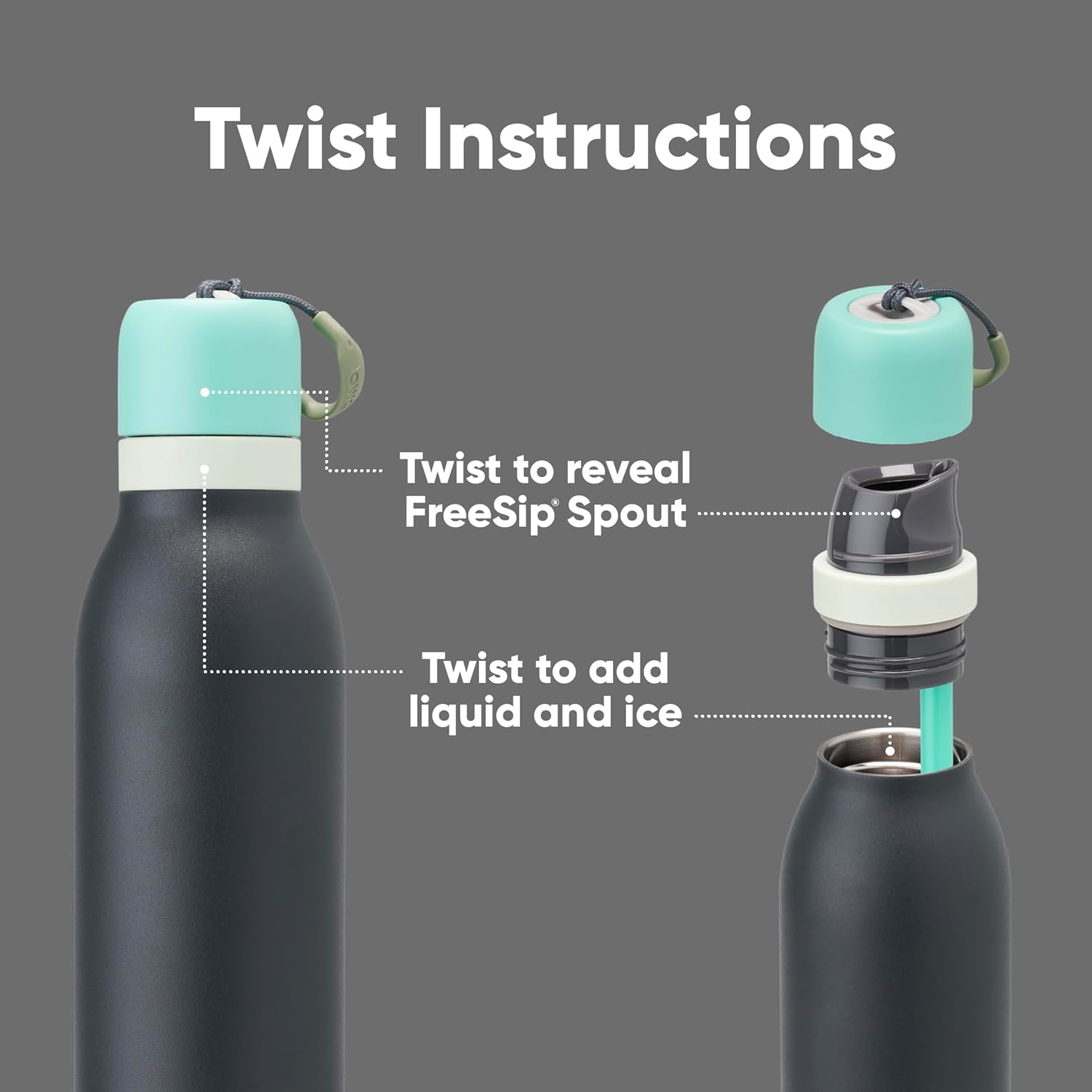 Insulated Stainless Steel Water Bottle with 2-in-1 Bottle Brush Cleaner Set C987