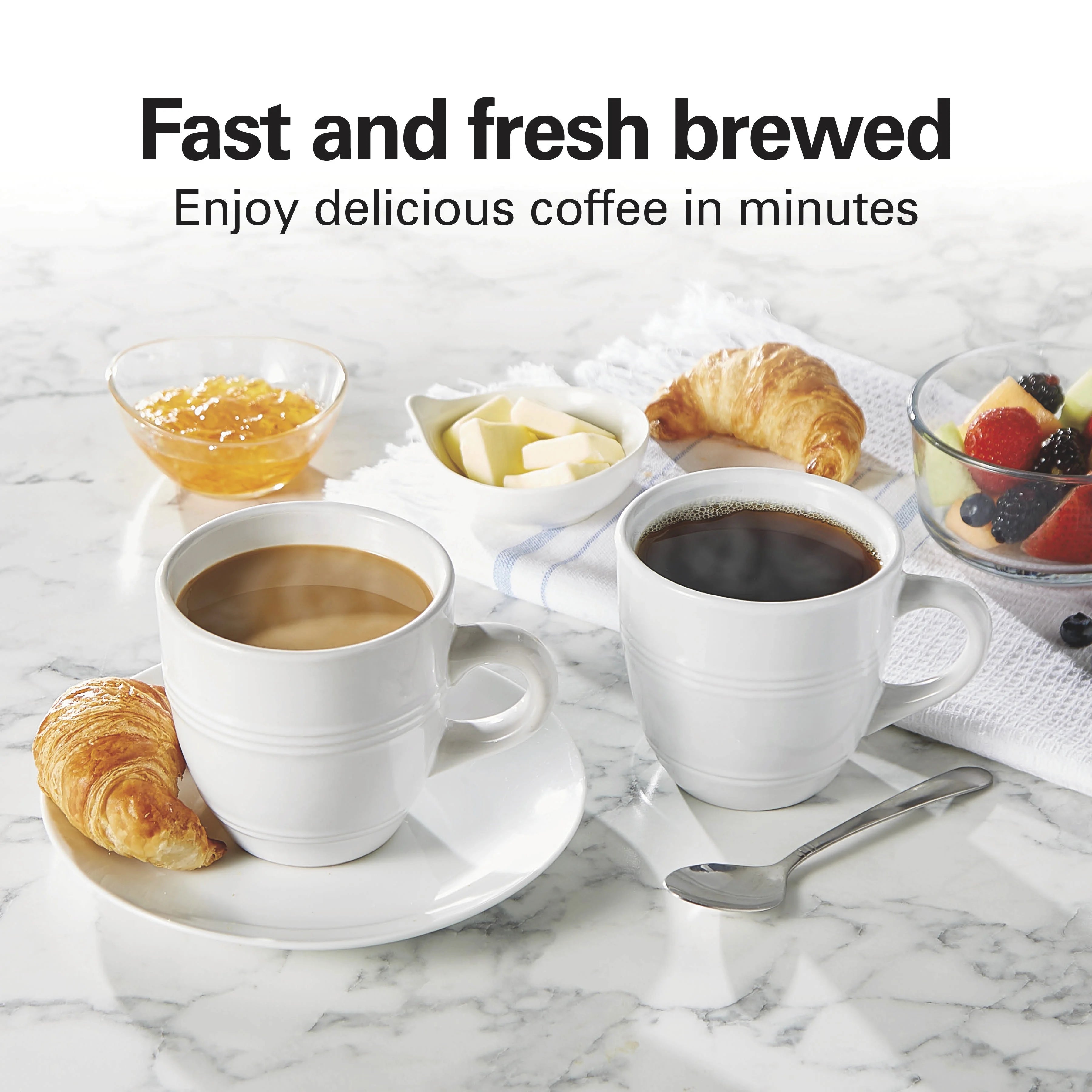 Single-Serve Coffee Maker, No Pods or Filters Needed, White Y474