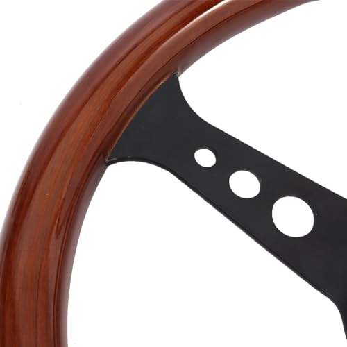 Classic Wood Grain Steering Wheel 14 Inch 3 Spoke with Horn Button B167310
