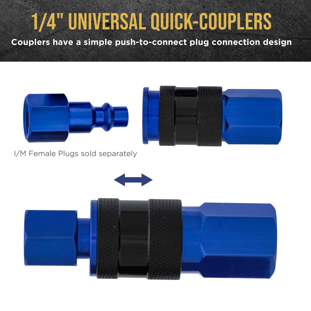 8 Piece Universal Air Hose Quick Connect Coupler Set with 1/4" NPT Female Threads G765