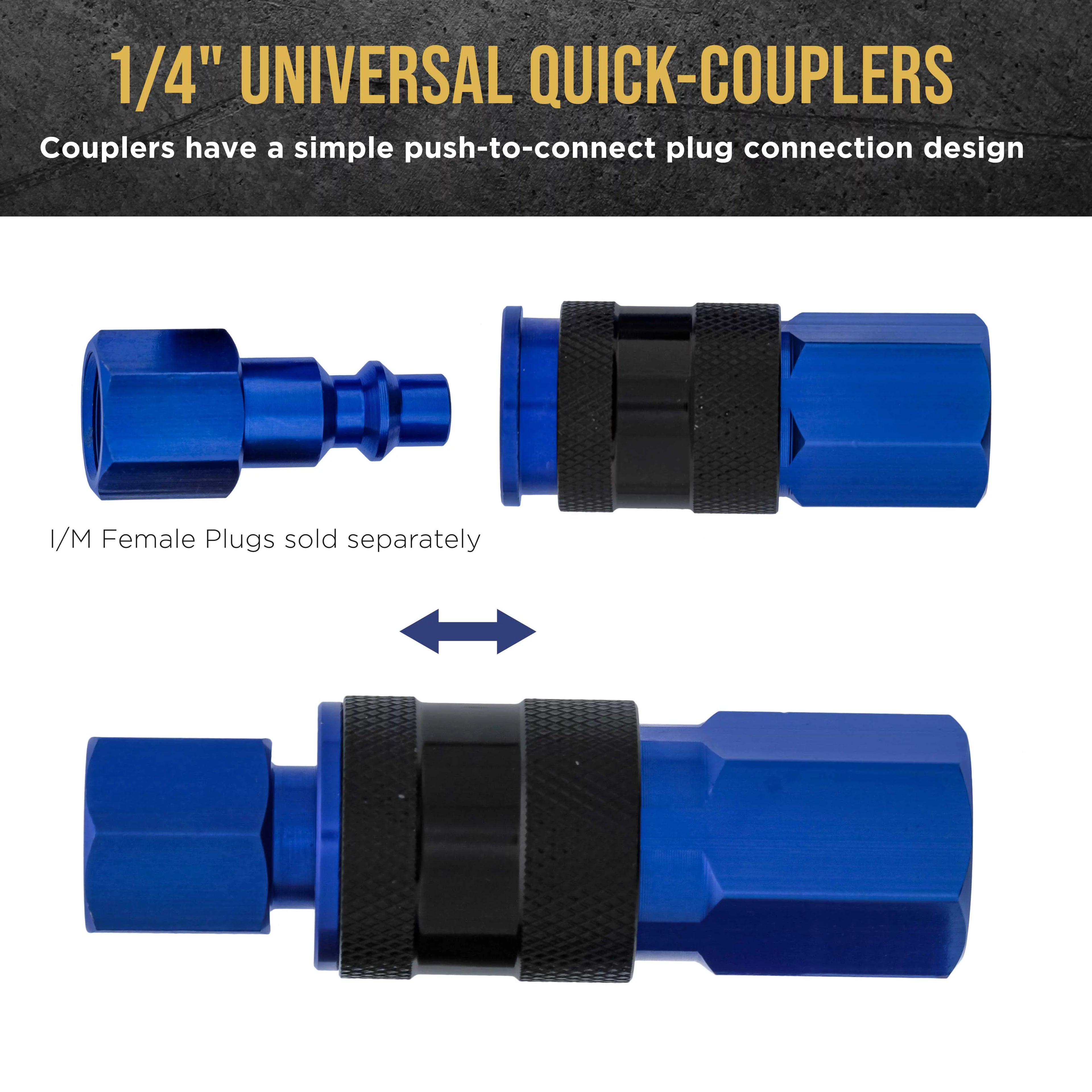 8 Piece Universal Air Hose Quick Connect Coupler Set with 1/4" NPT Female Threads G765