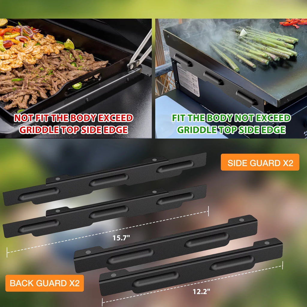Stainless steel magnetic wing guards for 28 inch griddle O90571