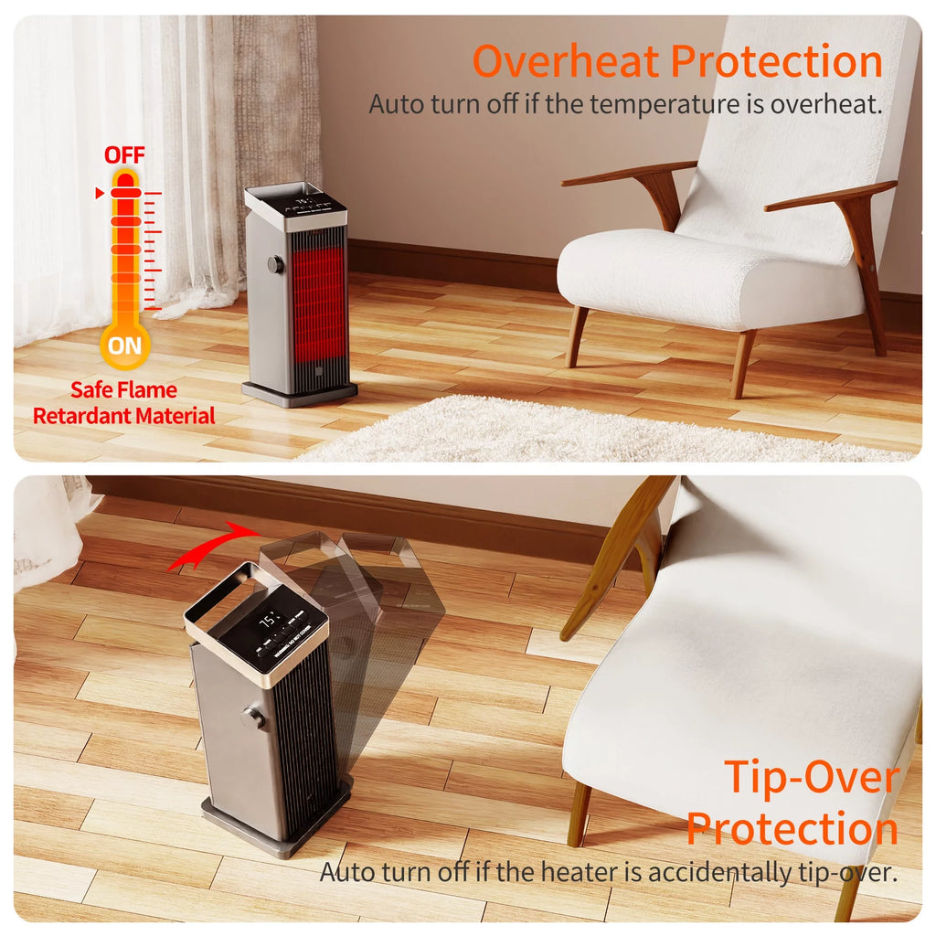 1500W Ceramic Heater with Thermostat and Remote Control L829740