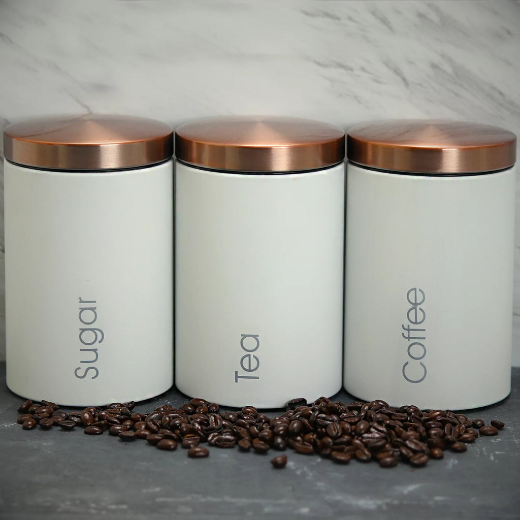 Sugar, Coffee and Tea Canister Set in Matte White S9954