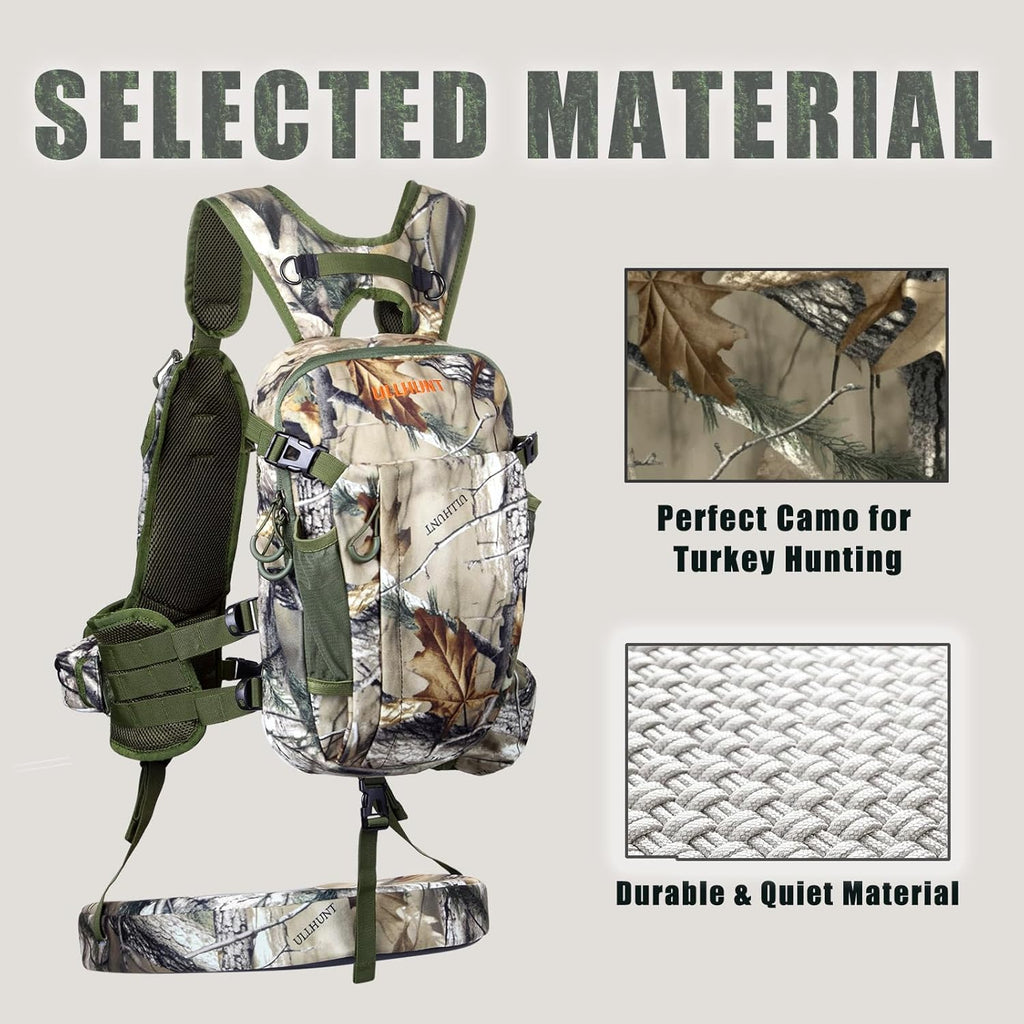Turkey Hunting Vest with Magnetic Seat Cushion, Lightweight and Silent N3537