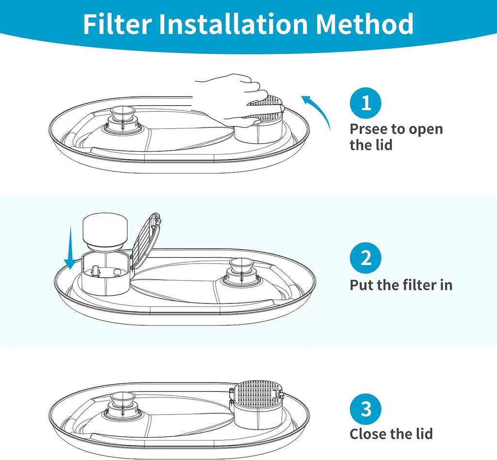 Cat Water Fountain Filters, 12 Carbon Filters + 12 Sponges Q49773