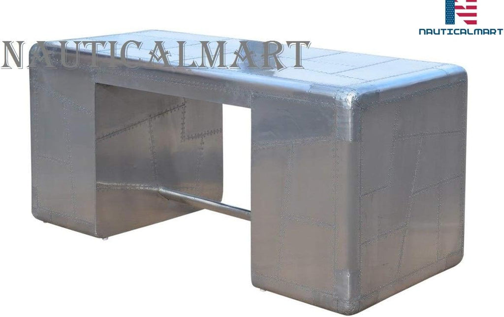 Deco Aviator Writing Desk - Aluminium Industrial Furniture S227