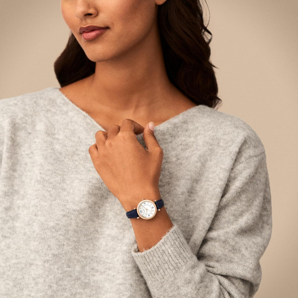 Women's Mini Quartz Stainless Steel and Leather Three-Hand Watch R33519