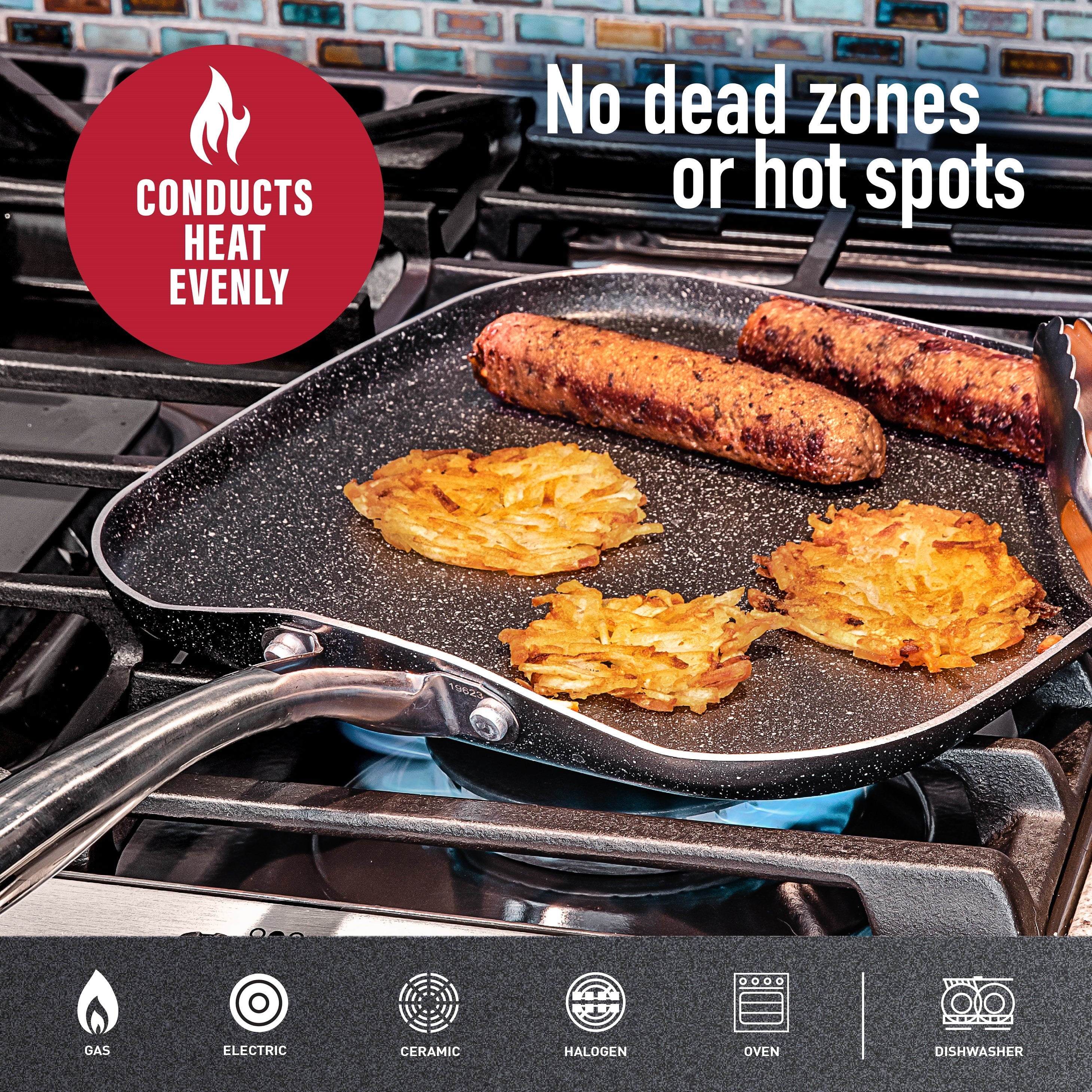 Non-Stick Square Griddle Pan, 10.5 Inches J712