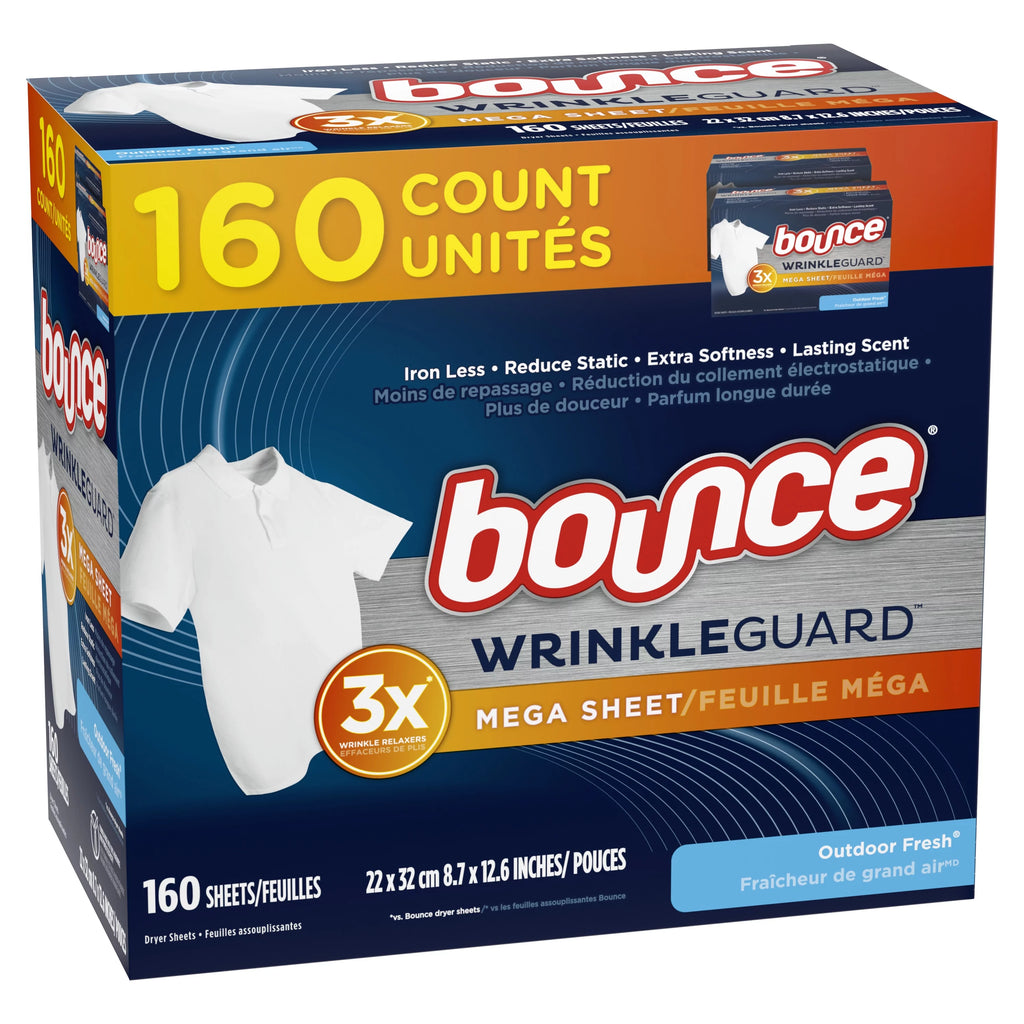 Dryer Sheets, Outdoor Fresh Scent, 160 Count P4957