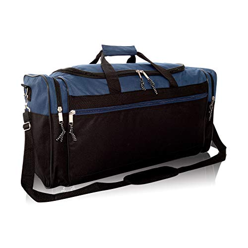 DALIX 25" Extra Large Vacation Travel Duffle Bag in Gray and Black