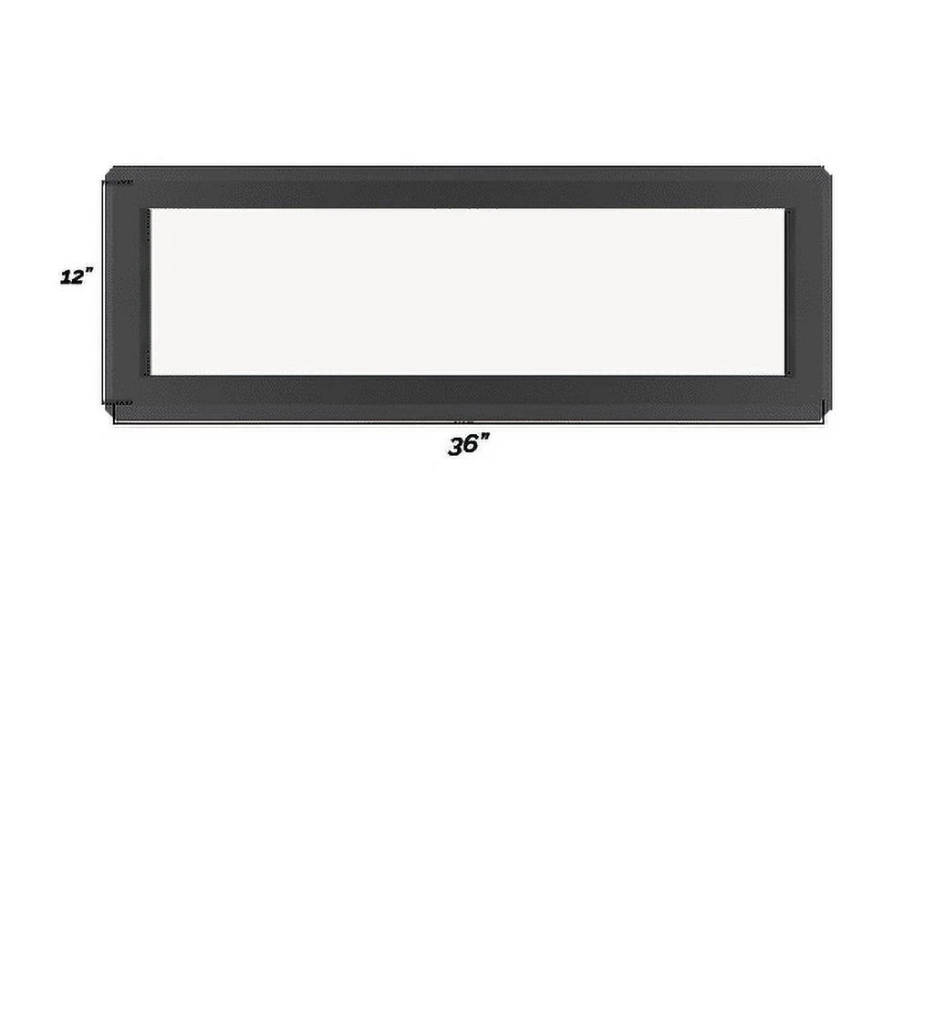 Black Vinyl Transom Window 36" x 12" Low-E Tempered Glass R252194
