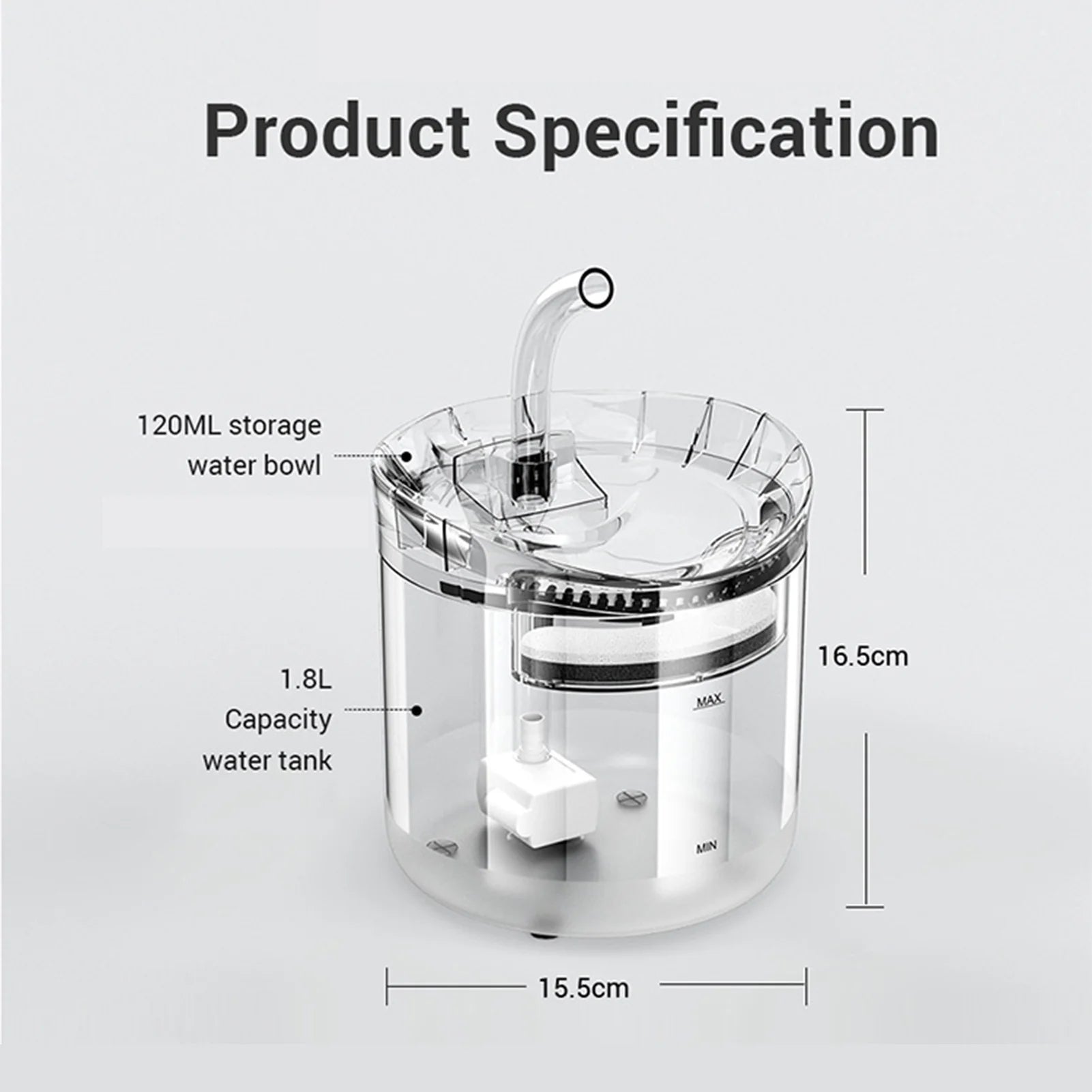2L Quiet Cat Water Fountain Dispenser I625733