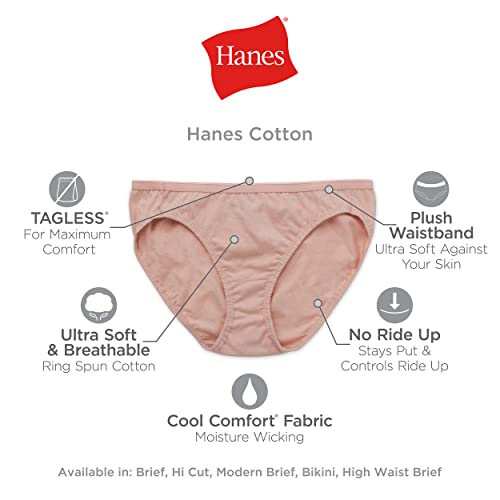 Women's Hi-Cut Cotton Panties, 6-Pack E485
