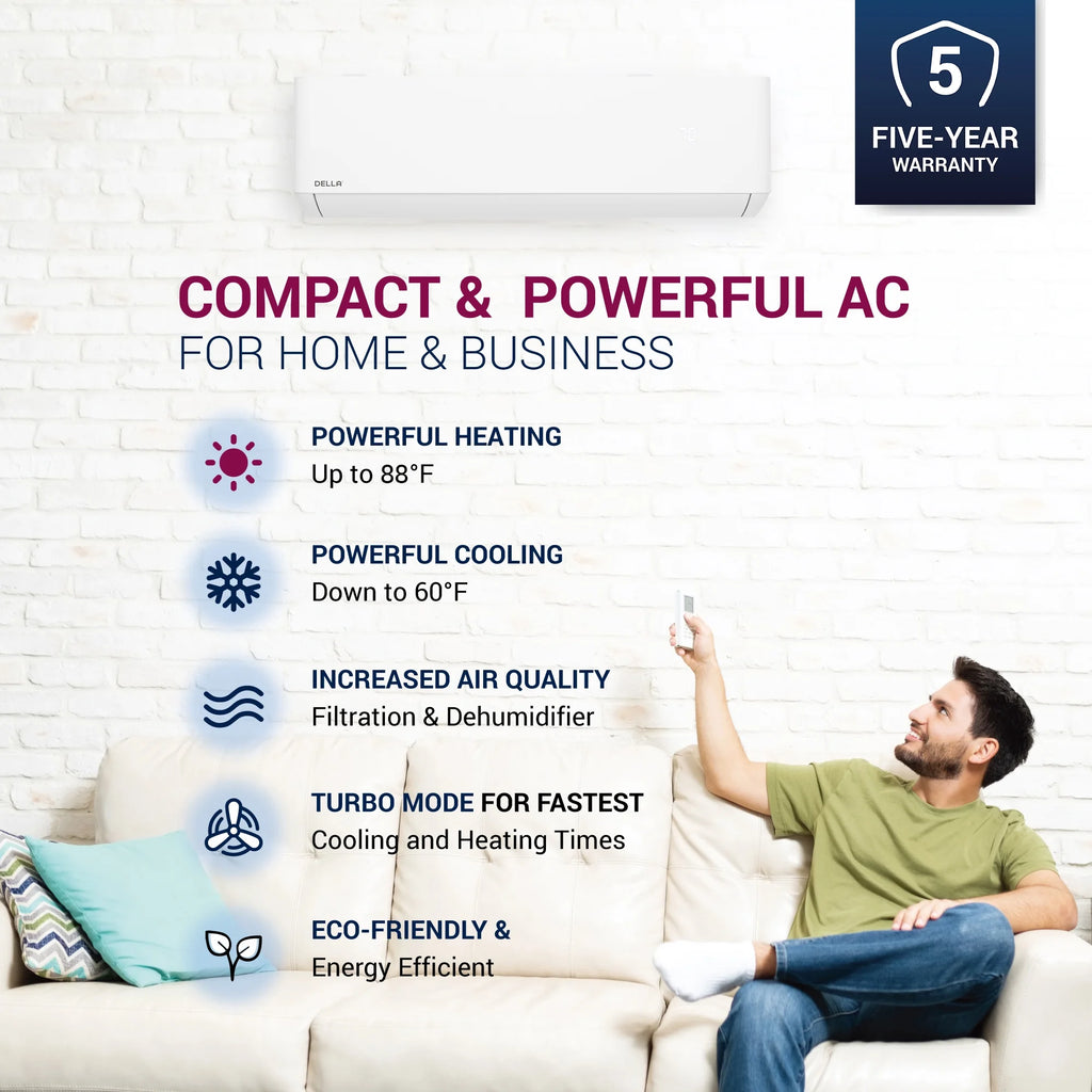 12,000 BTU Wifi Mini Split AC, 22 SEER2 Inverter Air Conditioner with Heat Pump M35550