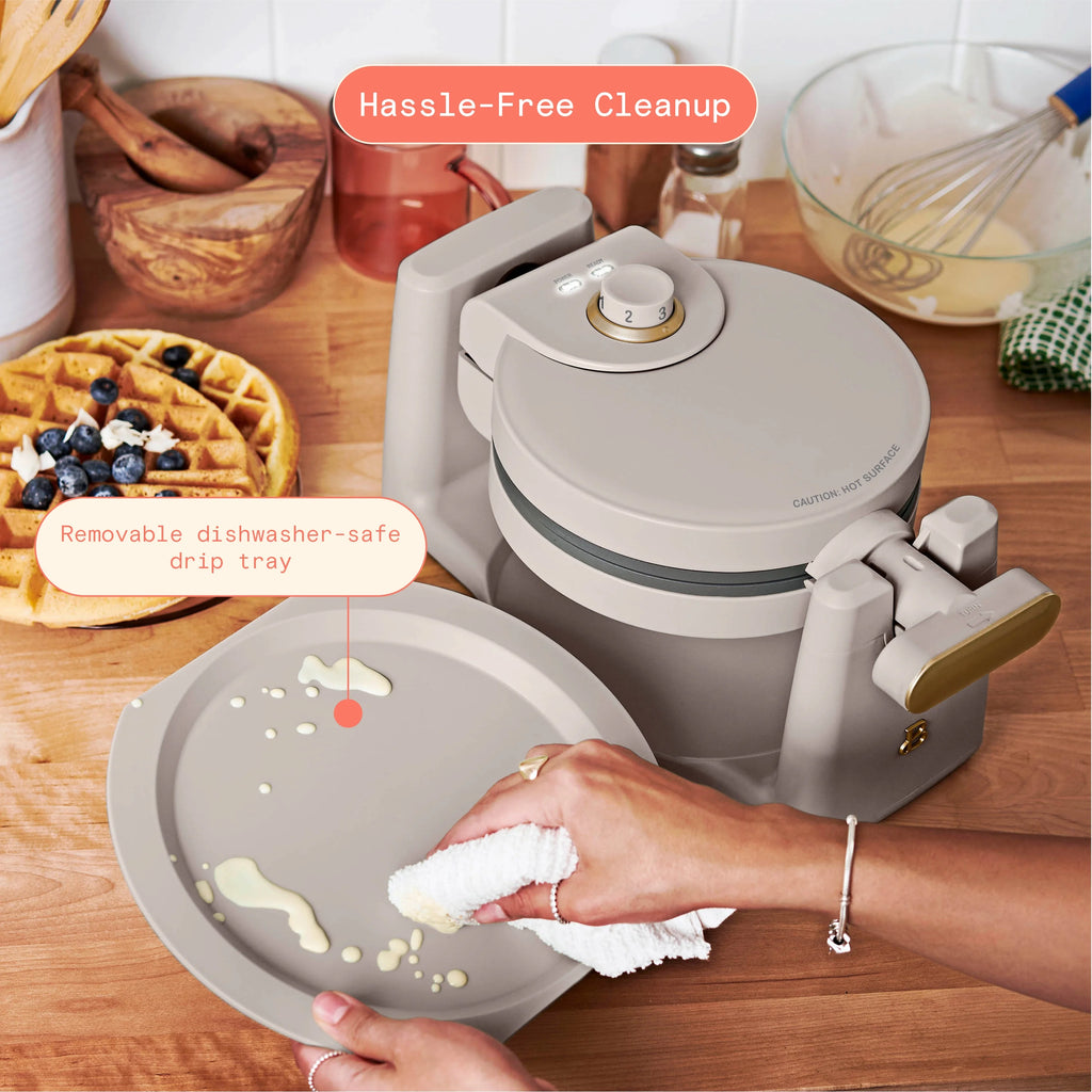 Rotating Belgian Waffle Maker, Porcini Taupe S6208