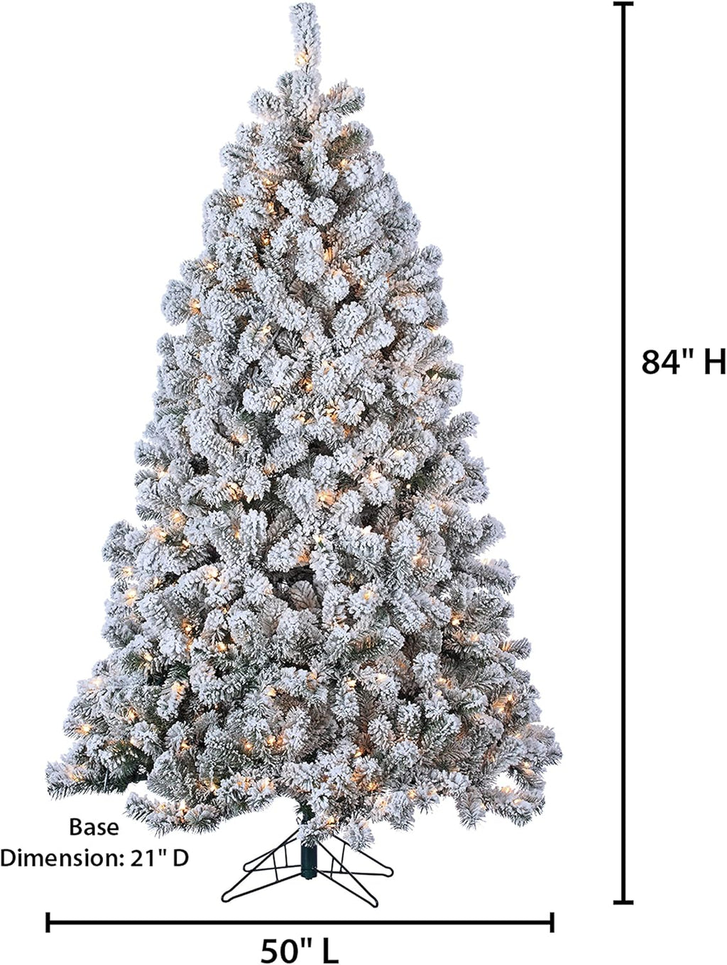 Flocked Pre-Lit Christmas Pine Tree 7ft H518022