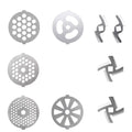 9x Meat Grinder Attachment Meat Grinder Plate Discs Kitchen Accessories Stainless Steel Grinding Blade Meat Grinder Blade for Stand Mixer