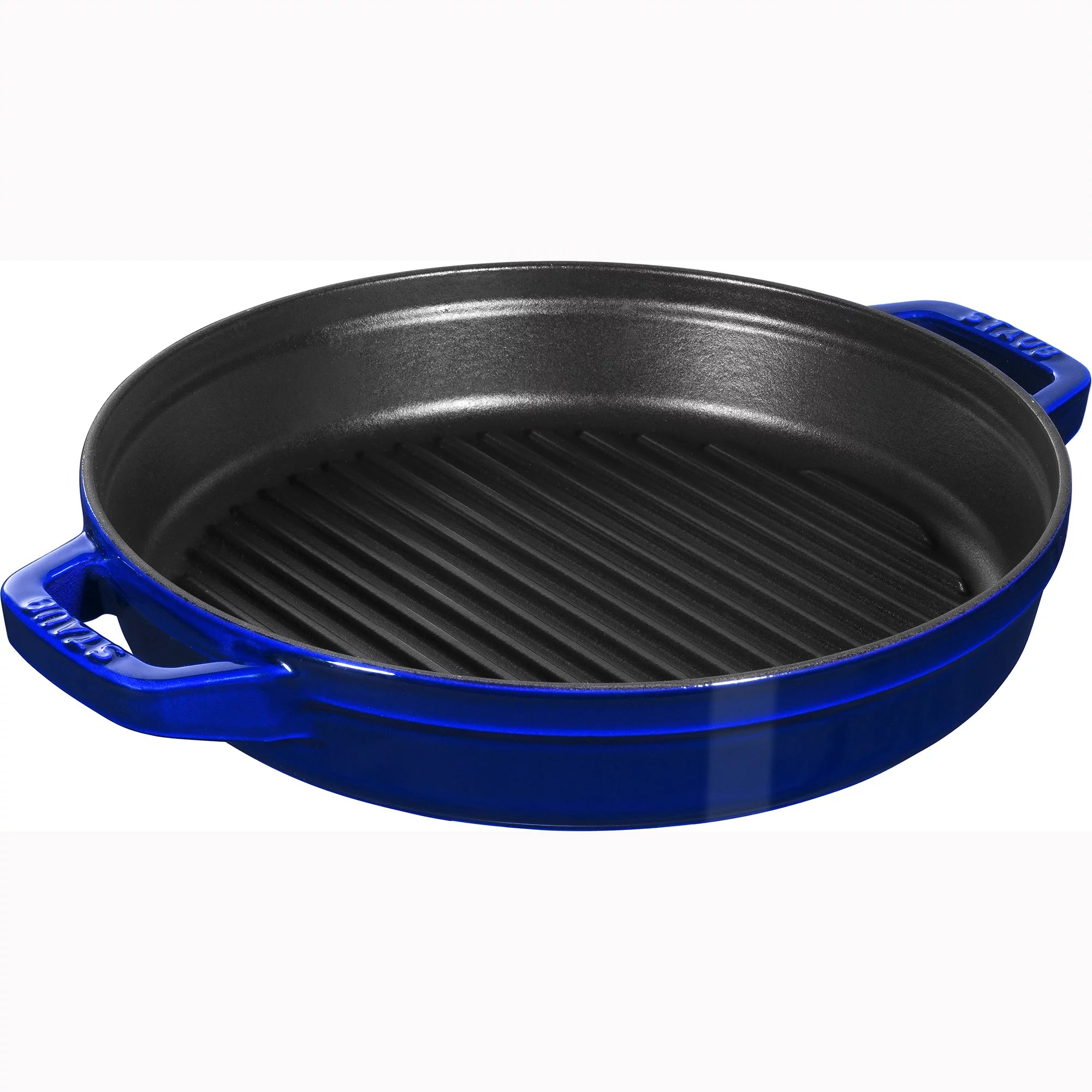 Cast Iron Cookware Set 4-Piece, Stackable Dutch Oven with Universal Lid, Dark Blue D57755