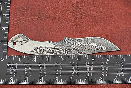 Damascus steel blank blade, hand forged skinning knife making blade, twist pattern, 7.75 inch L438616