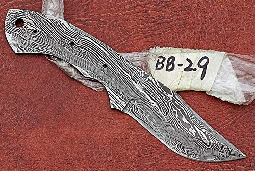 Damascus steel blank blade, hand forged skinning knife making blade, twist pattern, 7.75 inch L438616