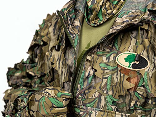 Camouflage Leafy Hunting Jacket for Men, 1/2 Zip with Hood U80222