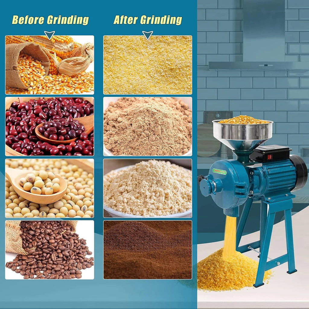 3000W 110V Commercial Grain Grinder for Corn Wheat Flour N8095