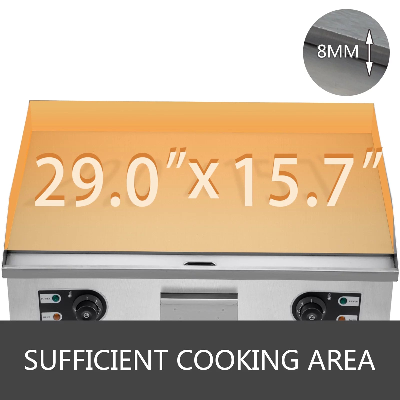 Electric Countertop Flat Top Griddle 110V Non-Stick Commercial Grill U594211