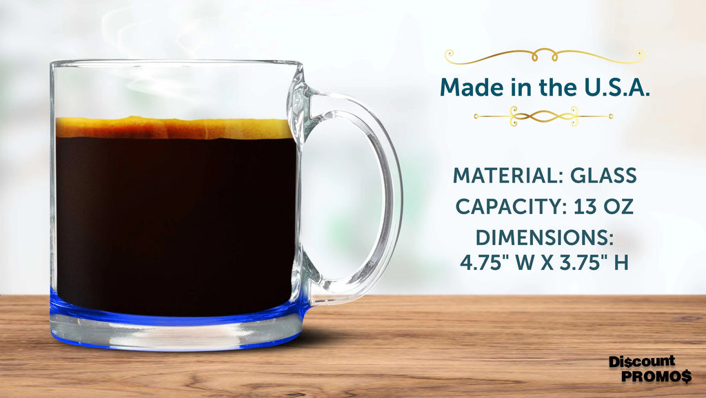 Clear Glass Coffee Mugs 13 oz, Set of 10 E17839