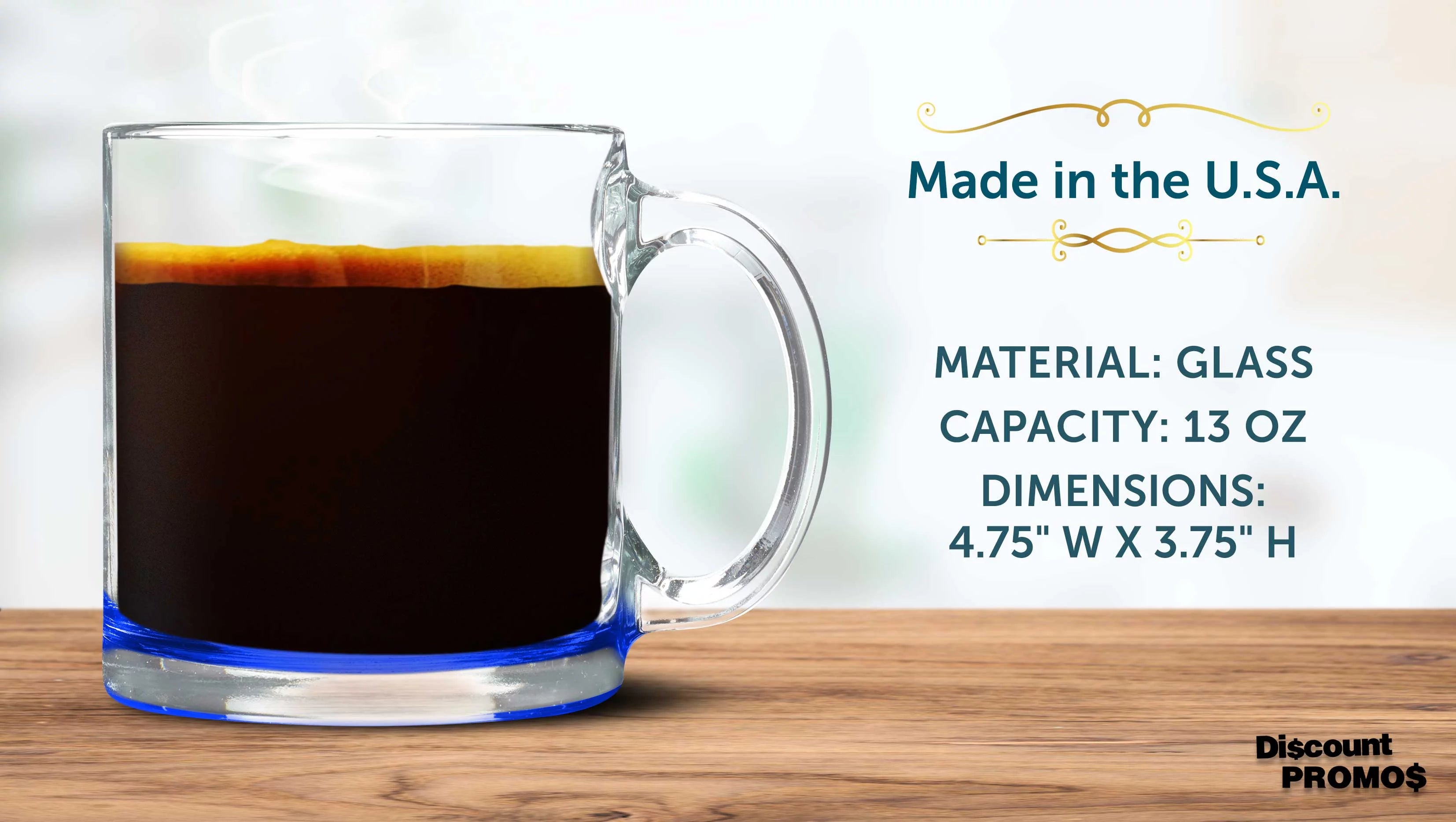 Clear Glass Coffee Mugs 13 oz, Set of 10 E17839