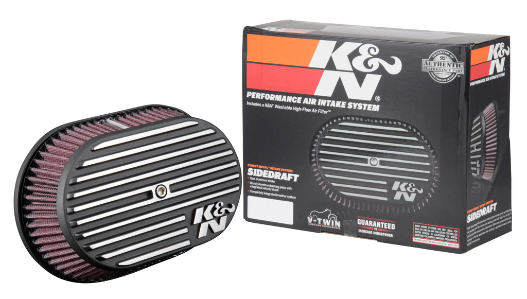 K&N Air Intake System: Air Cleaner Kit for Harley Davidson 2008 - 2017 Touring , Softail Models 96CI, 103CI, Road Glide, Softail, Street Glide, Road King RK-3952
