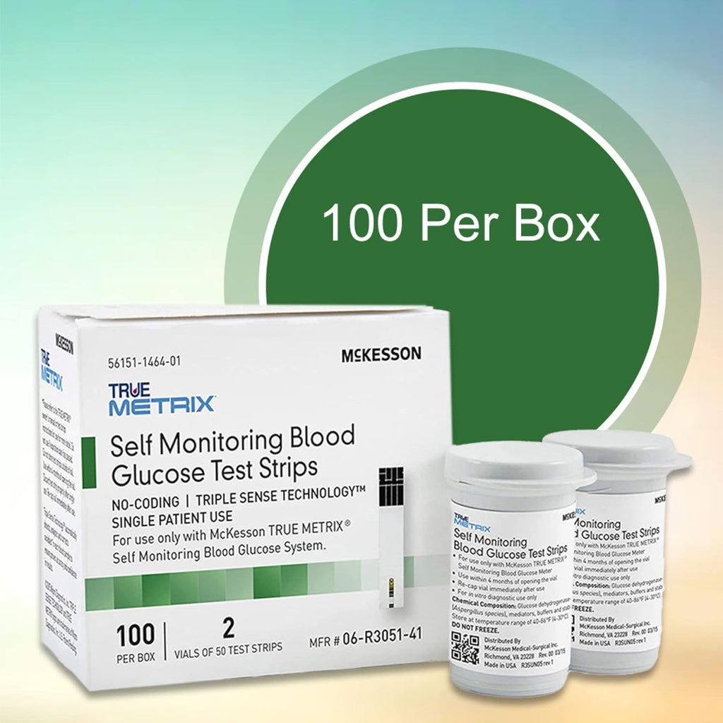 True Metrix Blood Glucose Test Strips, Box of 100 X139