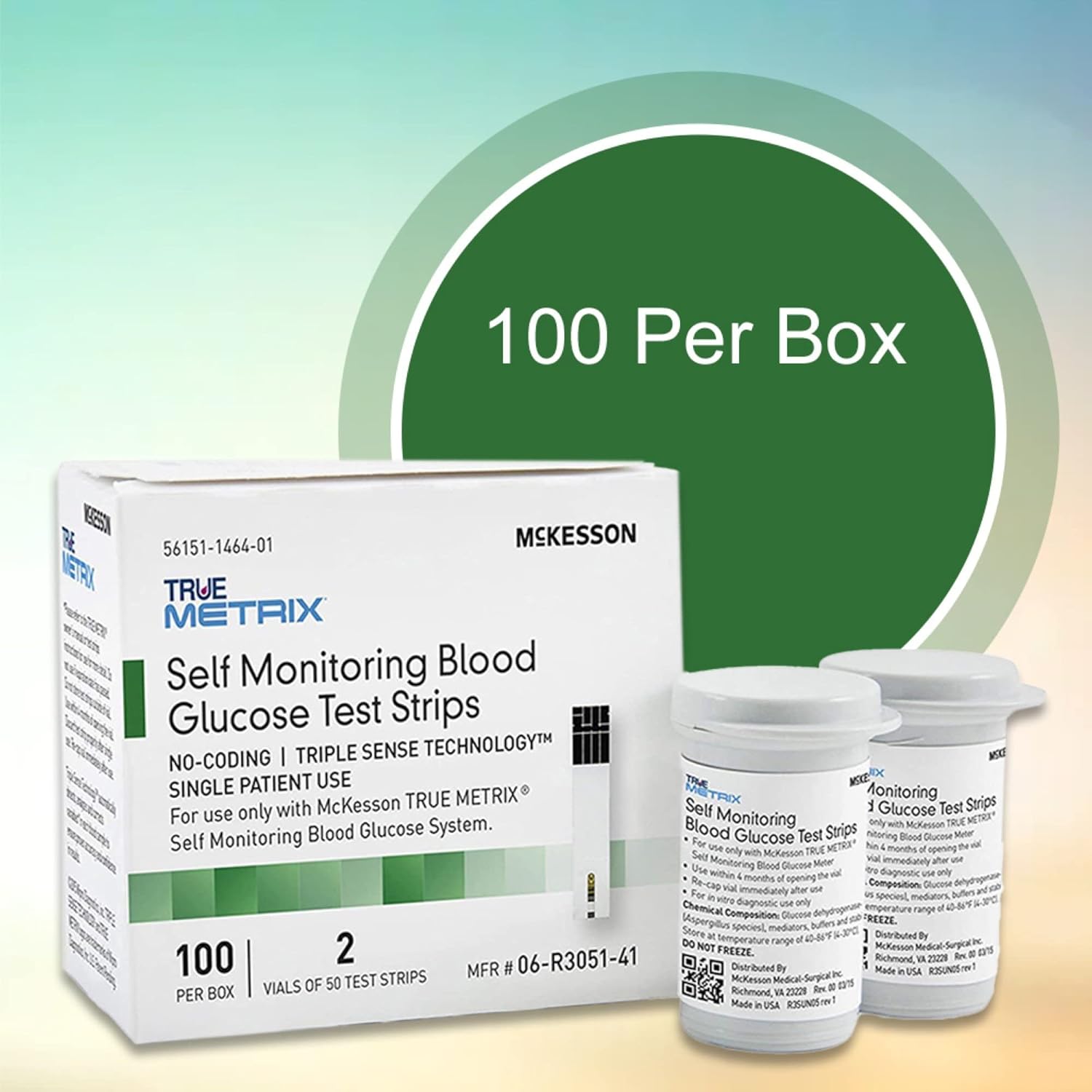 True Metrix Blood Glucose Test Strips, Box of 100 X139