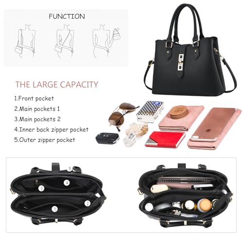 Women's Crossbody PU Leather Tote Satchel Bag I193