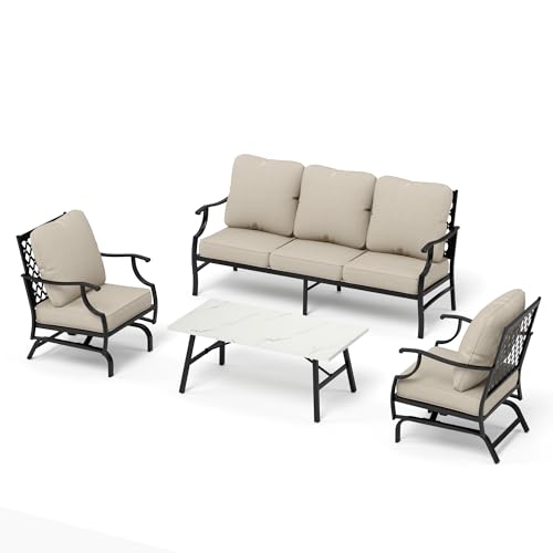 Outdoor Patio Furniture Set 4-Piece with Cushions I963431