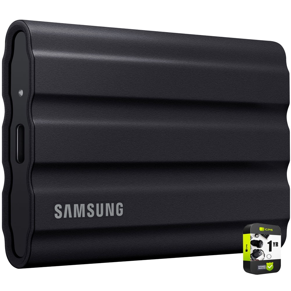 Samsung MU-PE1T0S/AM T7 Shield Portable Solid State Drive 1TB 2022 Black Bundle with 1 YR CPS Enhanced Protection Pack