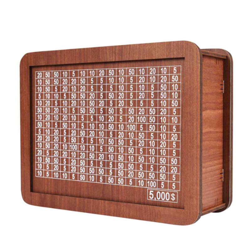 Wooden Savings Box, Wooden Cash Saver Money Box, Money Box for Cash Saving, Cash Saver Box, Piggy Bank for Adults, Coin Counter Piggy Bank (Three Thousand Dollars)