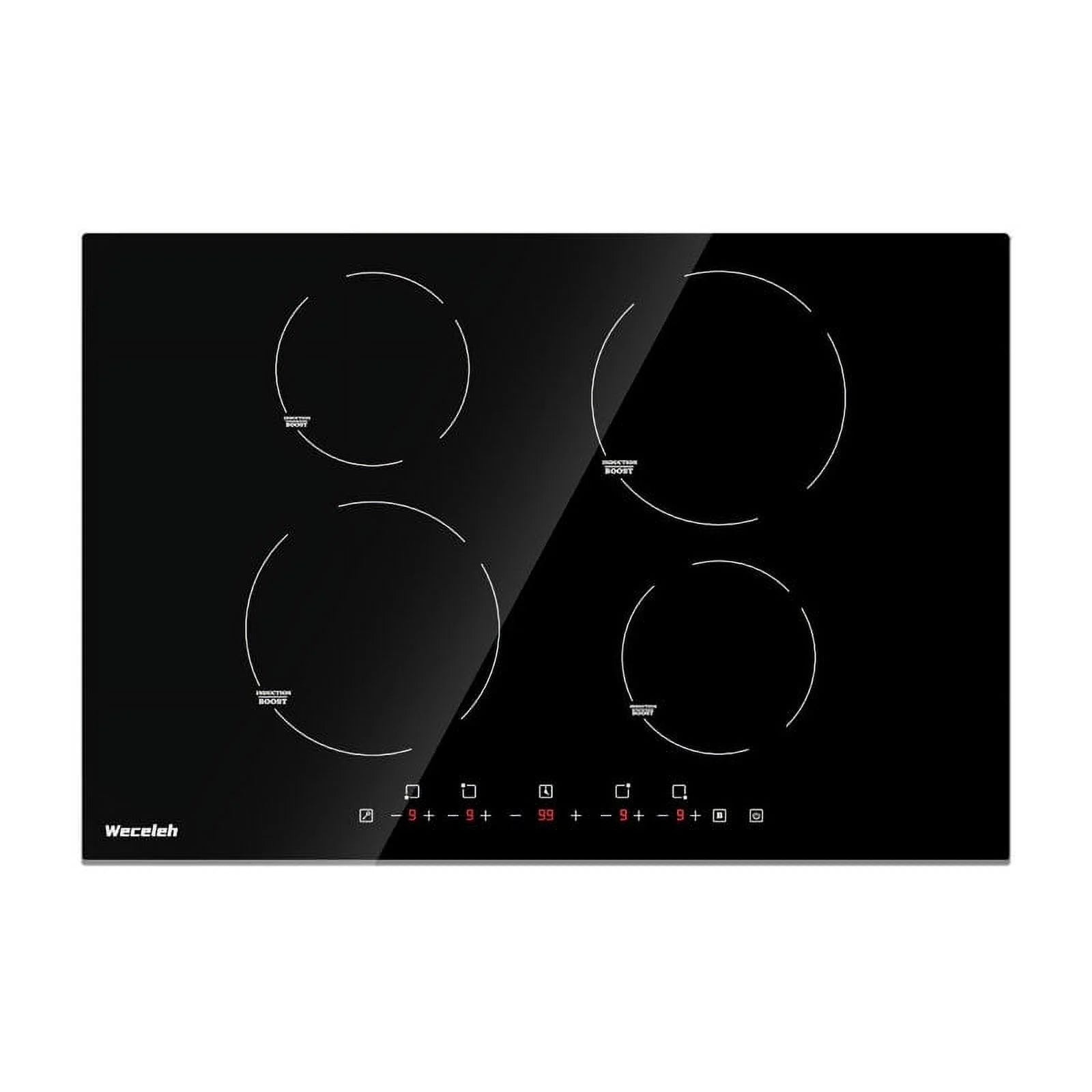 30" Induction Cooktop, 4 Burner Cooktop, 7000W, Boost Function, (No Plug)