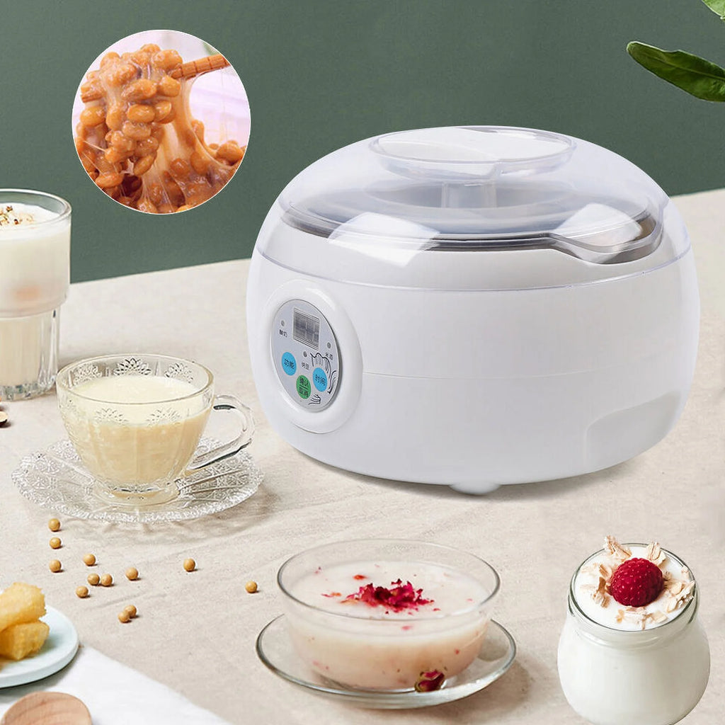 1.5L Yogurt Maker, Stainless Steel Automatic Digital Machine for Yogurt Natto B3267