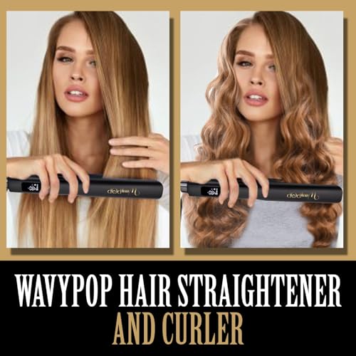 Flat Iron Hair Straightener and Curler 2 in 1 Titanium Rose Gold J811