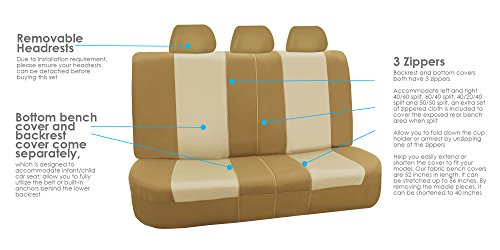 Car Seat Covers Full Set Beige Universal Fit for SUV Sedan X903499