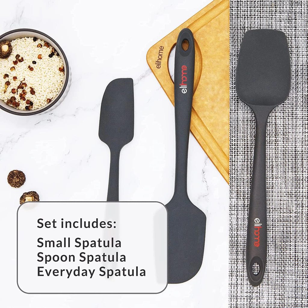 Silicone Spatula Set 3 Piece, Heat Resistant Non Stick Kitchen Scraper for Cooking and Baking Q91309