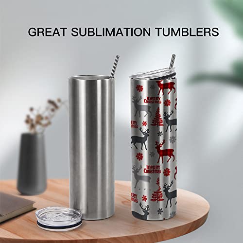 10 Pack 20oz Sublimation Tumblers with Lid and Straw W8360