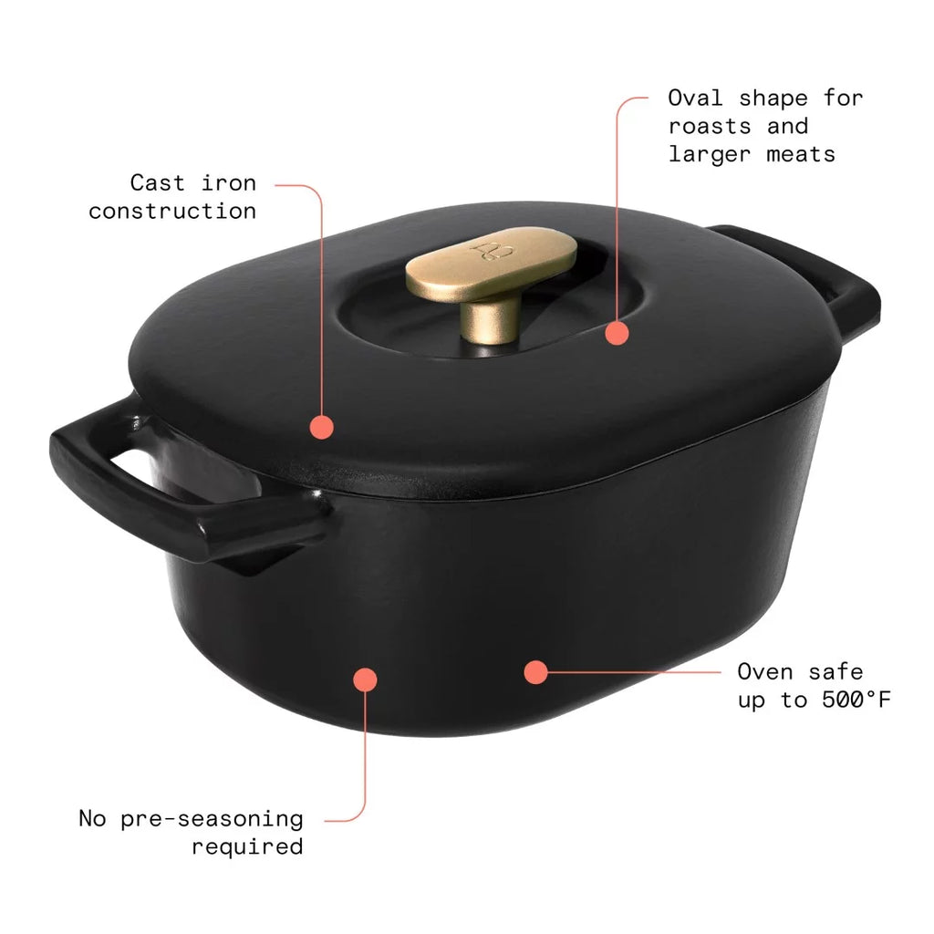 6 Quart Enamel Dutch Oven, Black Sesame Y718648