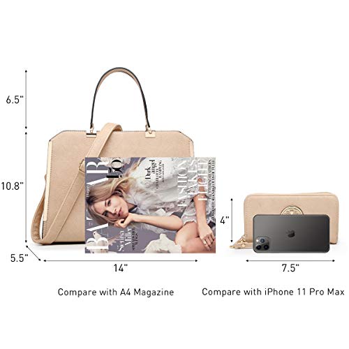 Women's Top Handle Satchel Bag with Wallet Q7566