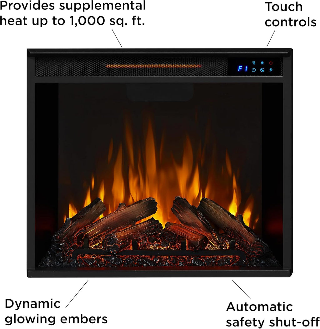 Electric Fireplace with Mantel for Living Room or Bedroom, Remote Control, Timer, White S683