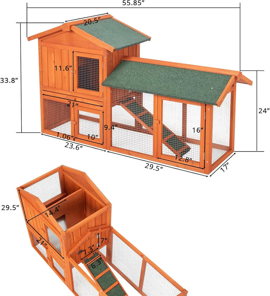 Wooden Chicken Coop with Wheels for Small Animals P671312