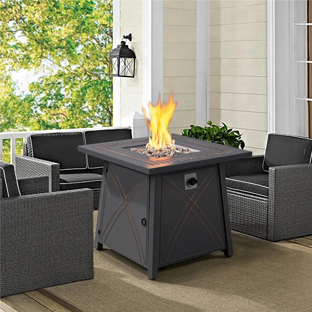 28" Propane Fire Pit Table, Copper D9843