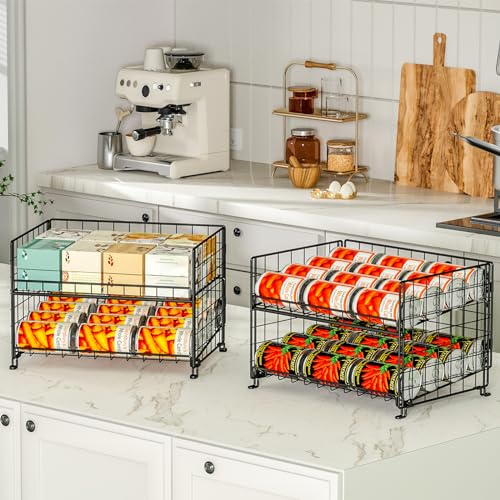 Adjustable 2-Tier Can Rack Organizer for Pantry Cabinet, 3 Pack N708