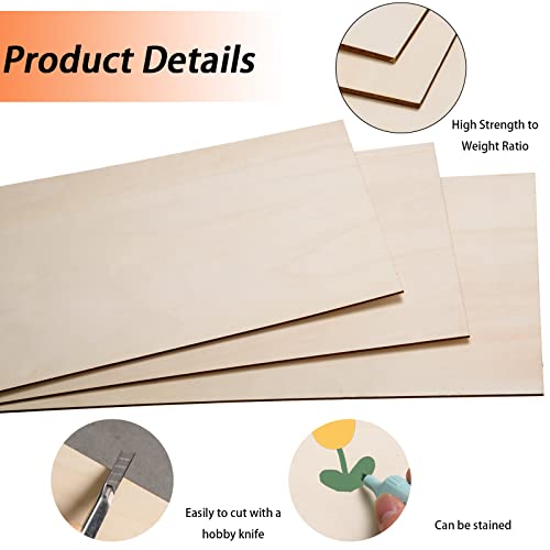 Basswood Sheets for Crafts 16 x 16 x 1/8 Inch, 3mm Thick, Unfinished Wood Boards for Laser Cutting H52977